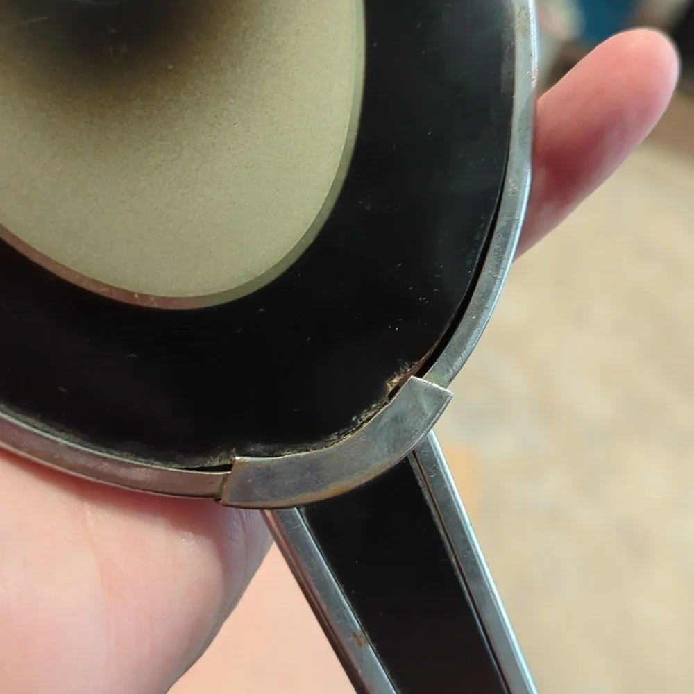 Art Deco Style Silver and Black Vanity Hand Mirror